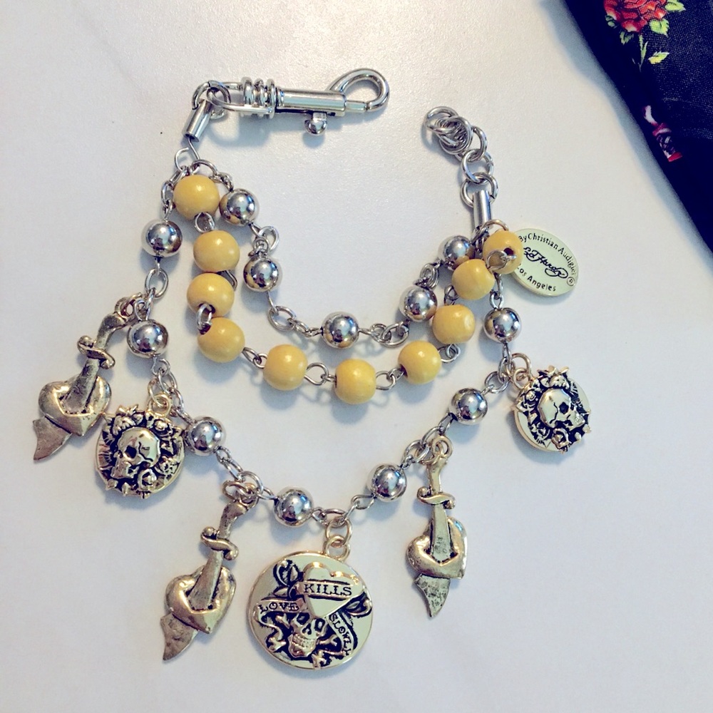 NWT Ed Hardy 3 Strand Charm Bracelet w/COA…